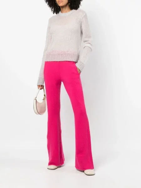 Pantaloni Alberta Ferretti cu talie înaltă roz