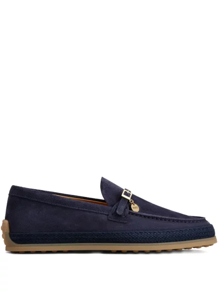 Pantofi loafer Tod's din piele de căprioară cu cataramă albastru