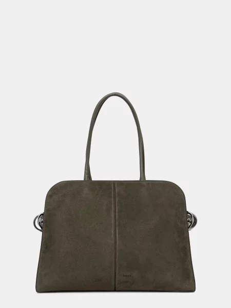 BOSS geantă shopper pentru femei cu imitație de piele întoarsă Clarice Tote SU verde