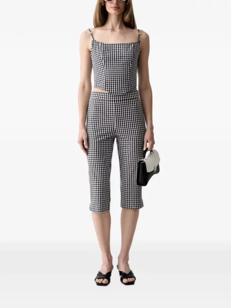 Top Guess în carouri negru