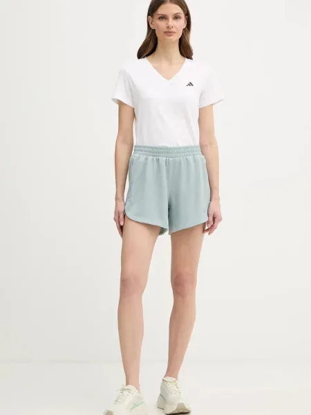 Adidas Performance szorty treningowe gładkie medium waist zielony