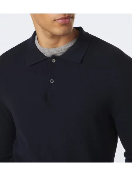 Tricou polo Arch4 din cașmir albastru