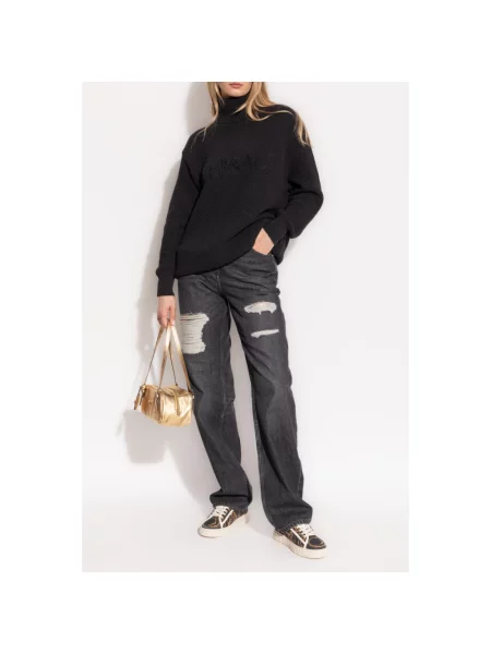 Sweter z golfem Versace do golfa czarny
