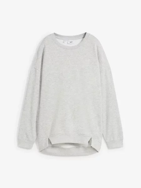 Bluza oversize z mieszanki bawełny szara