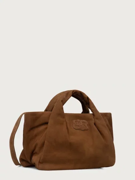 MUNTHE torebka tote zamszowa brązowa