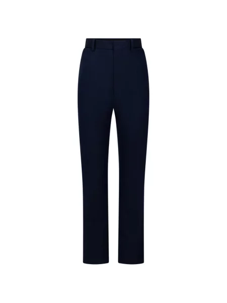 Pantaloni Victoria Beckham de lână albastru