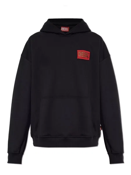 Hoodie Diesel s kapuco črna