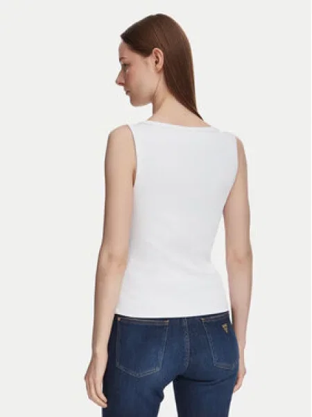 GUESS Top MALIKA svetlosivá / strieborná biela
