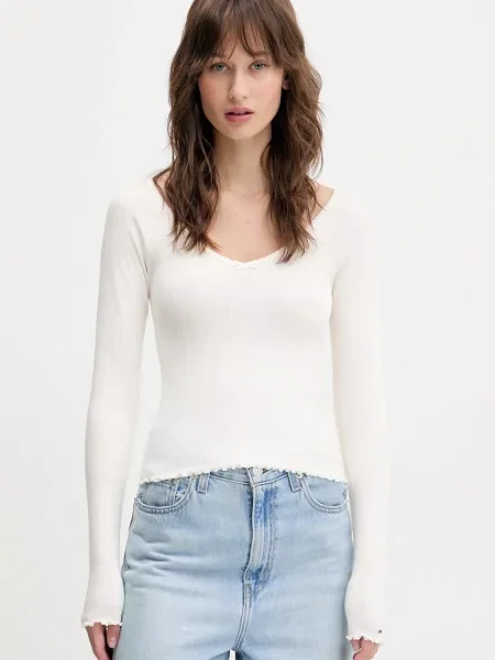 Tommy Jeans longsleeve beżowa