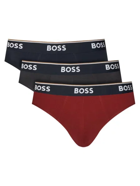BOSS slipy pánske s elastanom červená