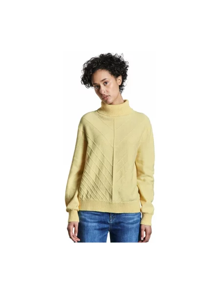 Sweter Street One z kapturem w miejskim stylu żółty