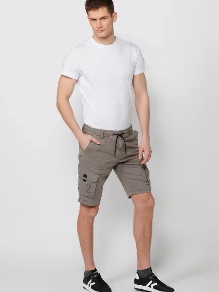 KOROSHI Pantaloni cu taupe gri