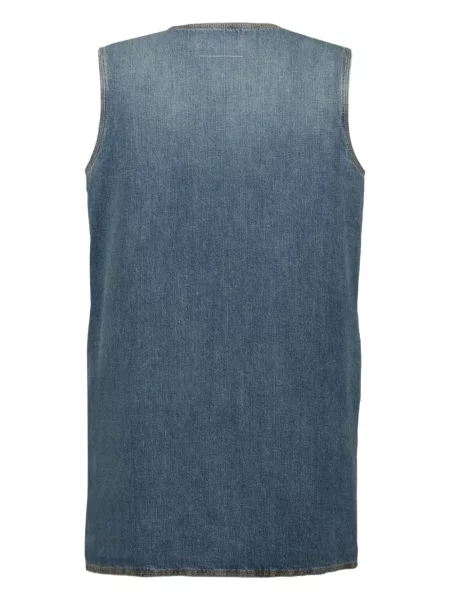 Kostiumas mini džinsinė suknelė Mm6 Maison Margiela v formos iškirpte mėlyna