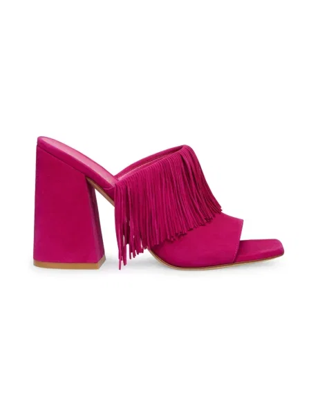 Klapki Stuart Weitzman zamszowe różowe