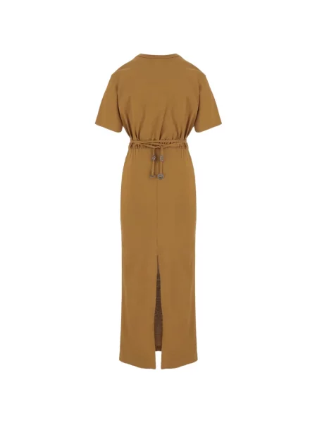 Rochie midi Pinko cu bretele maro
