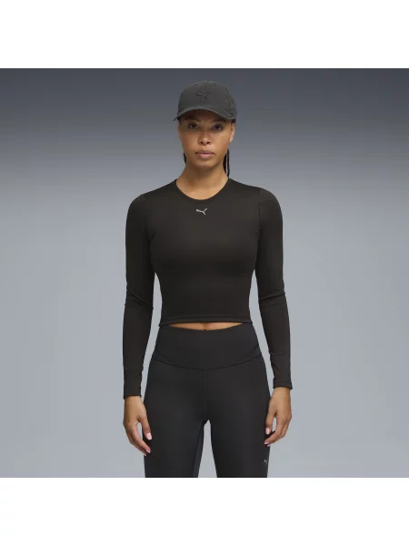 PUMA koszulka treningowa Zielony TERRAINS z długim rękawem Odzież XXS czarny