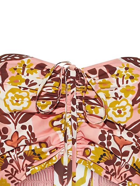 Top Cara Cara cu model floral cu imagine roz
