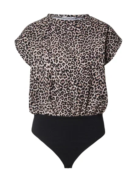 ABOUT YOU Tricou body Frances kitt / brocart / negru alb