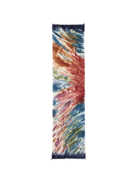 Fular Faliero Sarti cu imagine cu imprimeu abstract alb