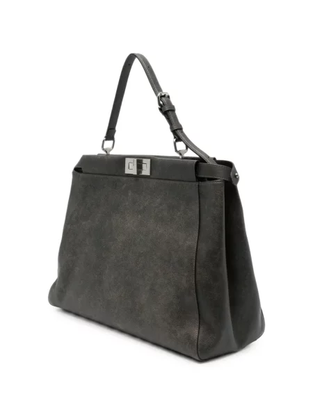 Geantă Fendi Peekaboo gri