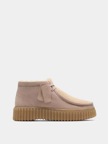 Напівчеревики Clarks пудра замша/шкіра