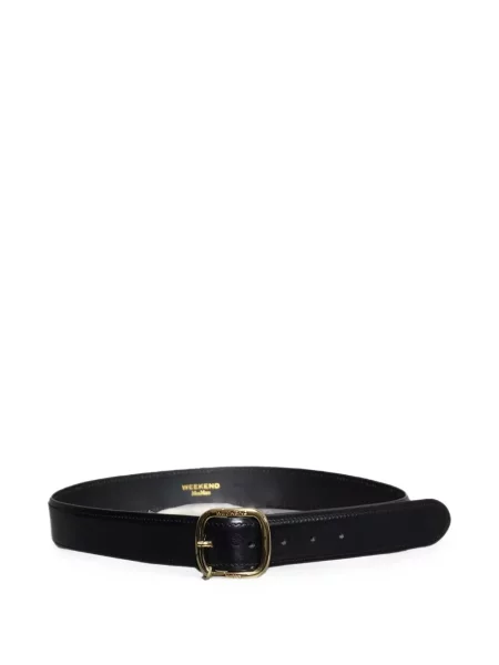 Cu centură curea Weekend Max Mara din piele cu cataramă negru