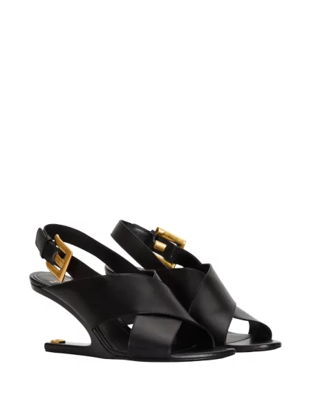 Sandale Balmain din piele cu pană negru