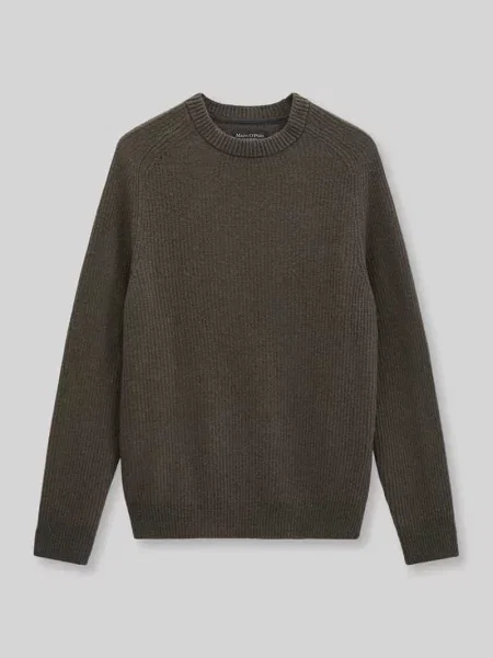 Sweter o kroju regular fit z mieszanki żywej wełny Marc O'polo brązowy