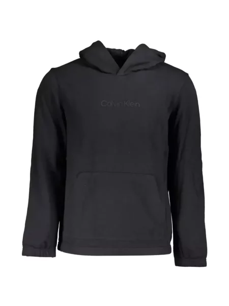 Hanorac cu glugă Calvin Klein cu broderie negru