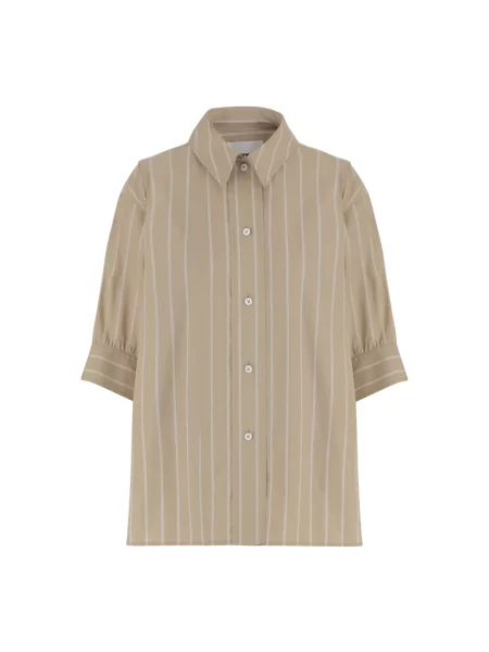 Koszula Jil Sander w paski beżowa