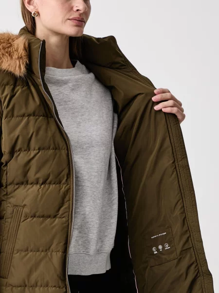 Tommy Hilfiger пухено яке дамско зелено