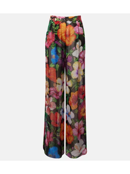 Pantaloni Dolce&gabbana de mătase cu model floral