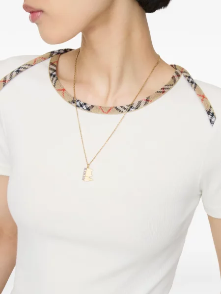 Tricou Burberry în carouri stretch