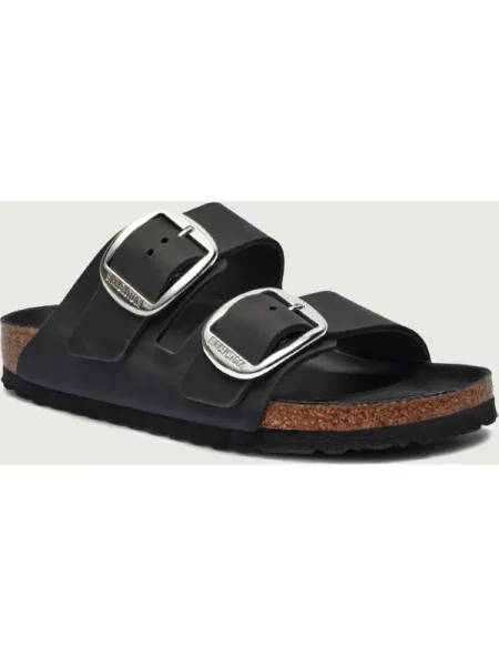 Pantofi Birkenstock cu cataramă din piele negru