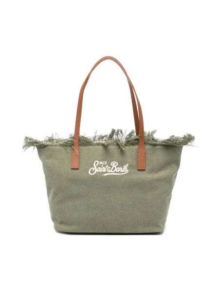 Torebka Mc2 Saint Barth z frędzli zielona