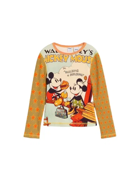 Desigual Tricou Mickey Mouse albastru pastel / galben curry / portocaliu roșu