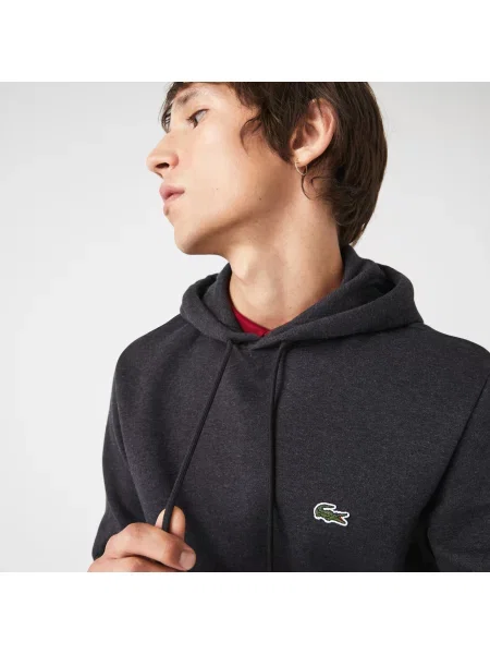 Lacoste Bluza Z Kapturem Z Bawełny Organicznej Lacoste szara