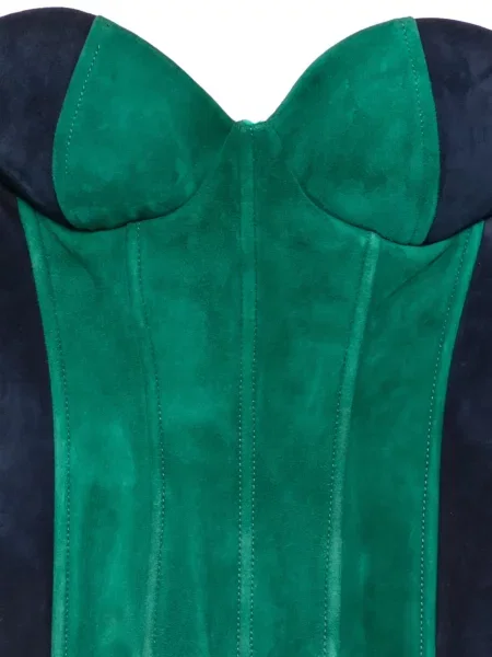 Топ Mitiliane Couture с връзки с дантела зелено