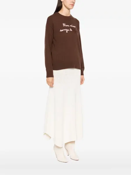Pulover Mc2 Saint Barth cu broderie maro
