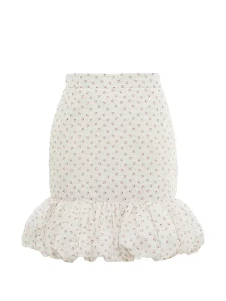 Fustă Pushbutton cu model floral cu imagine alb