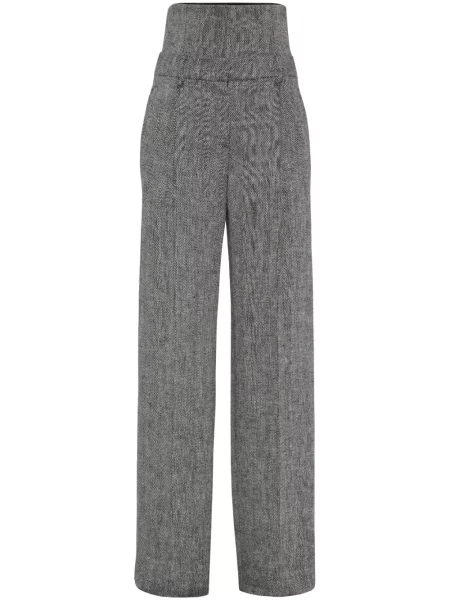 Pantaloni Brunello Cucinelli cu model herringbone