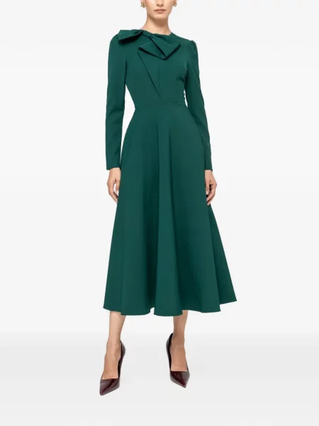 Rochie midi Nissa în linie A verde