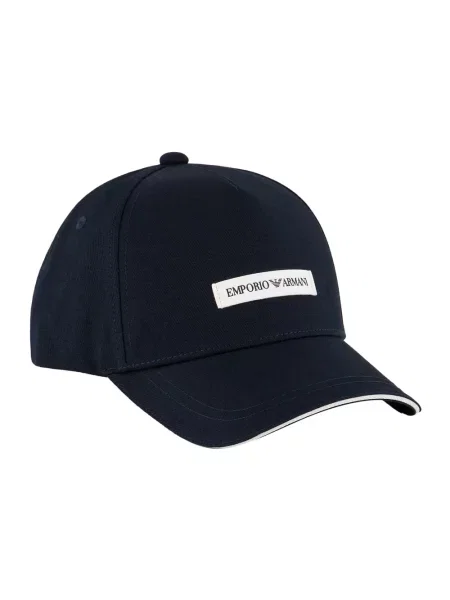 Czapka z daszkiem Emporio Armani z logo niebieska