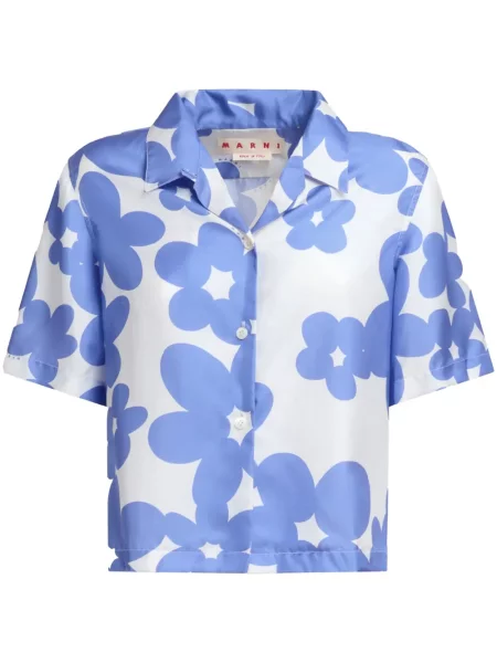 Cămașă Marni cu model floral cu imagine violet