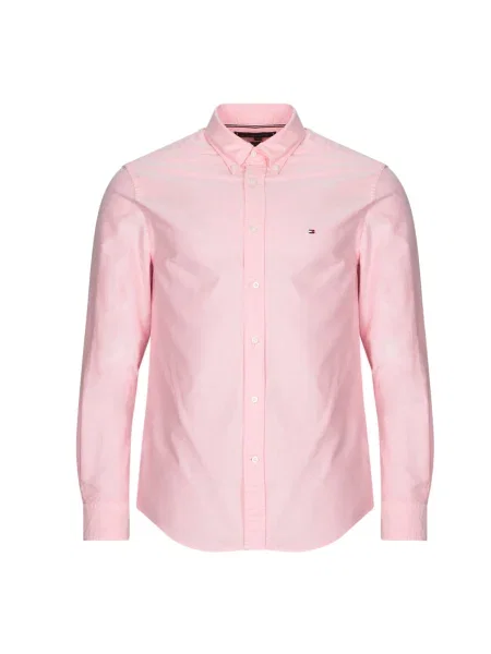 Cămașă Tommy Hilfiger din țesătură twill roz