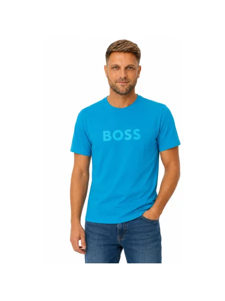 Tricou Boss cu autograf albastru