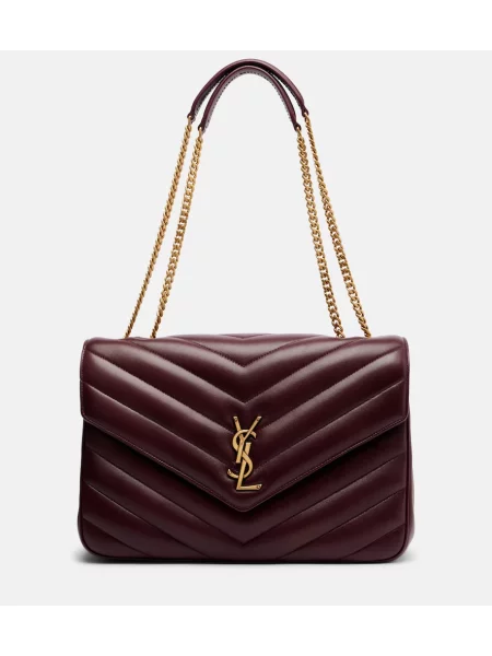 Geantă de mână Saint Laurent din piele bordo