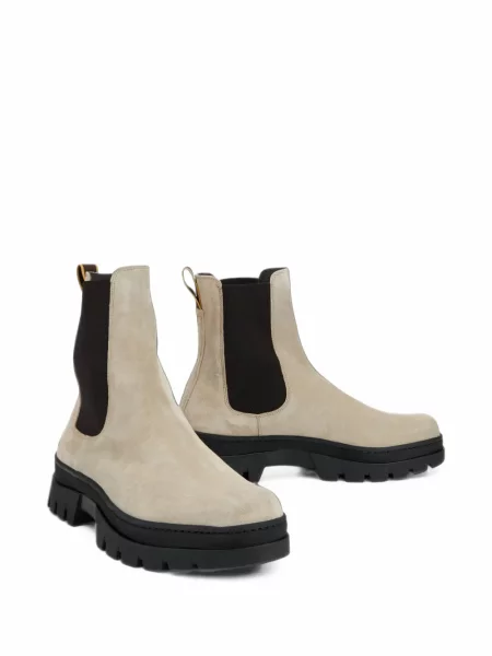 Botine chelsea Moorer din piele de căprioară chunky
