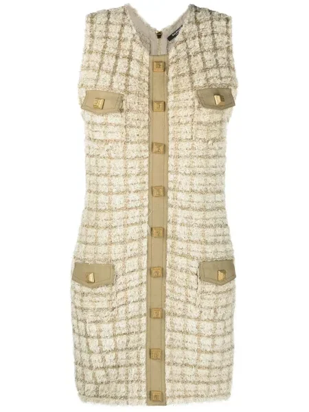 Rochie fără mâneci Balmain fără mâneci din tweed de costum