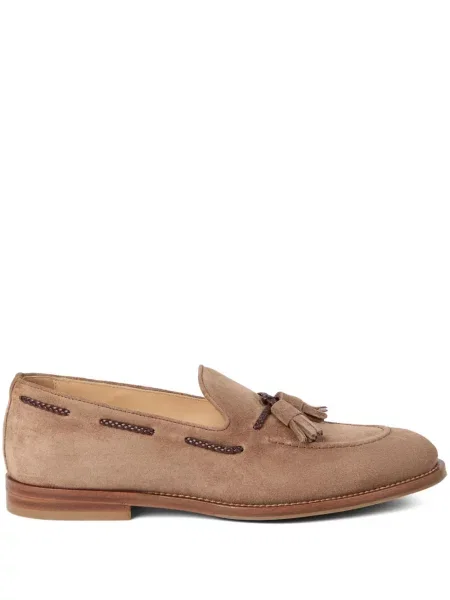Pantofi loafer Brunello Cucinelli din piele de căprioară maro